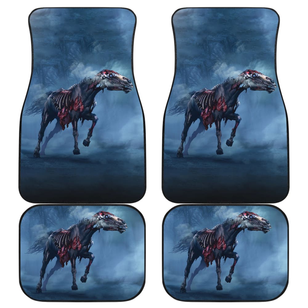 Horror Car Mats Horror Zombie Horse Blue Themed Car Floor Mats