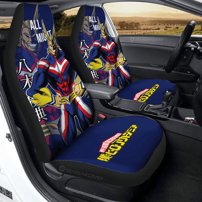 My Hero Academia Car Seat Covers Super Hero All Might Pose Seat Covers Blue