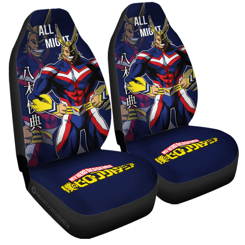 My Hero Academia Car Seat Covers Super Hero All Might Pose Seat Covers Blue