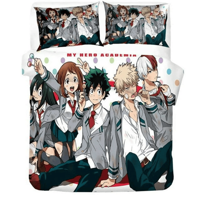 My Hero Academia Bedding Set Midoriya Izuku And Friends Graphic Duvet Covers Colorful Unique Gift