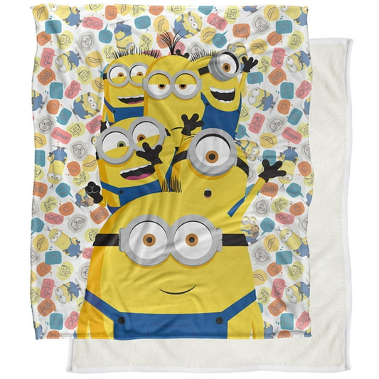 Minions Blanket Most Famous Minions Pattern Blanket Colorful