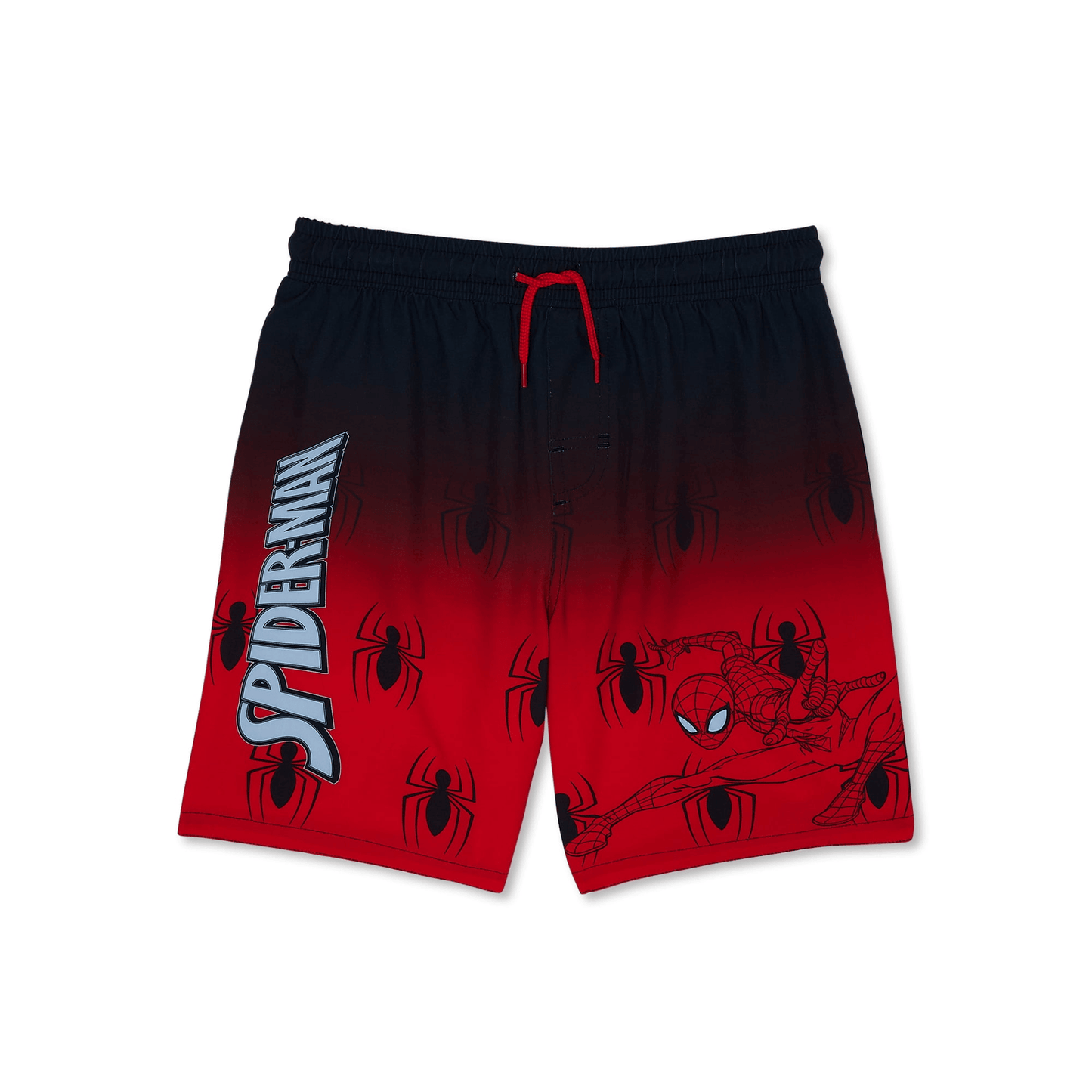 Spiderman Shorts Spiderman Graphic Symbol Pattern Beach Shorts Black Red