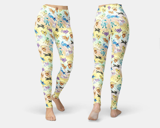 PKM Leggings All Type Of Eevee Evolution High Waisted Legging Colorful For Women