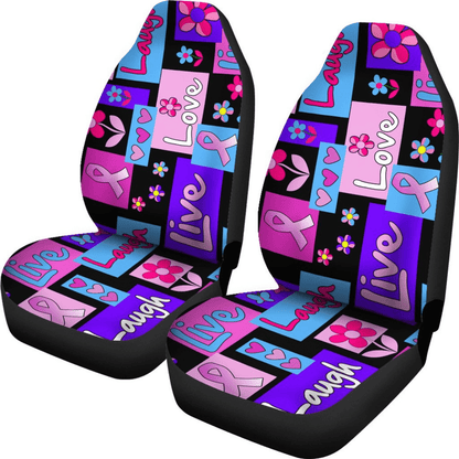 Breast Cancer Car Seat Covers Live Love Laugh Breast Cancer Awareness Seat Covers Colorful