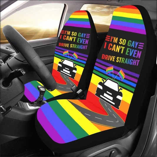 LGBT Car Seat Covers I'm So Gay I Can't Even Drive Straight Seat Covers Colorful