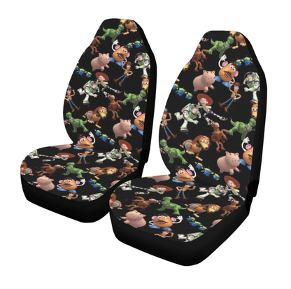 Toy Story Car Seat Covers Woody Jessie Buzz Rex Pattern Seat Covers Black