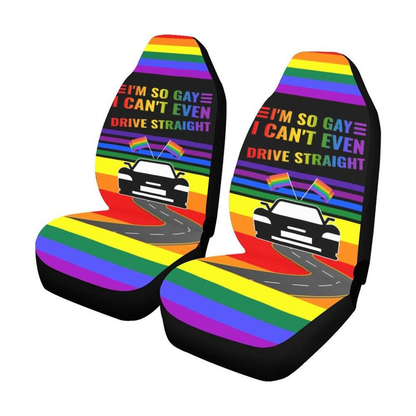 LGBT Car Seat Covers I'm So Gay I Can't Even Drive Straight Seat Covers Colorful