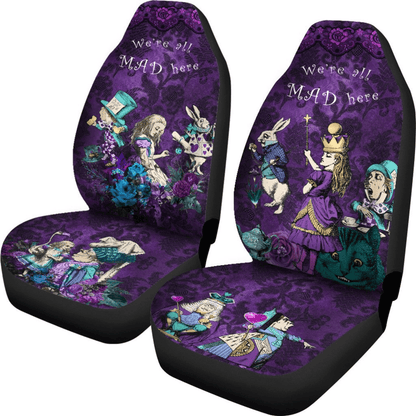 Alice In Wonderland Car Seat Covers DN Alice In Wonderland We're All Mad Here Seat Covers Purple