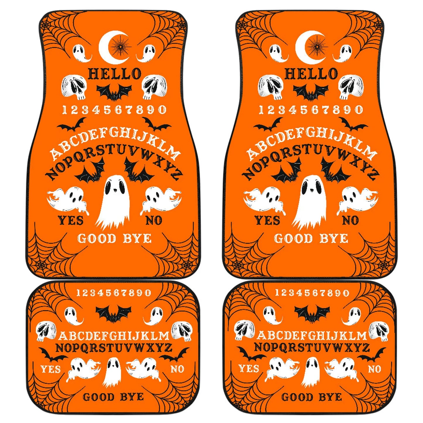 Halloween Car Mats Halloween Cute Ghost Ouija Board Car Floor Mats Orange