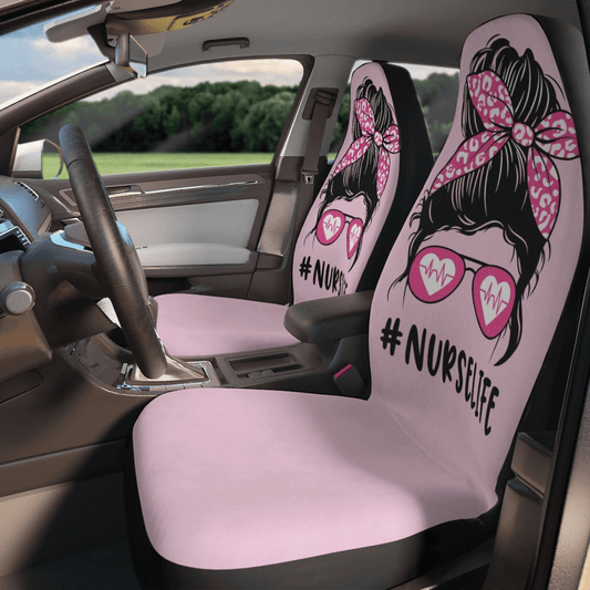 Nurse Car Seat Covers Nurse Life Bun Haired Girl Seat Covers Pink