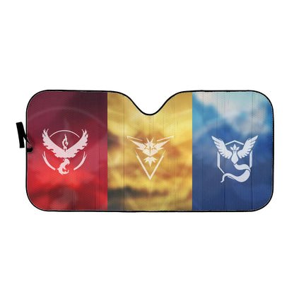 PKM Car Sun Shade Valor Instinct Mystic Teams Winshield Sun Shade Colorful