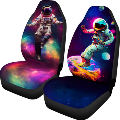 Astronaut Car Seat Covers Psychedelic Astronauts in Space Seat Covers Colorful