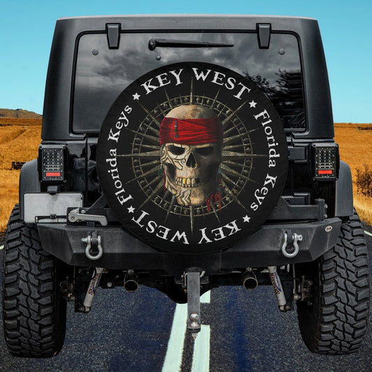 Skull Spare Tire Cover Pirate Skull Key West Florida Keys Tire Covers Black