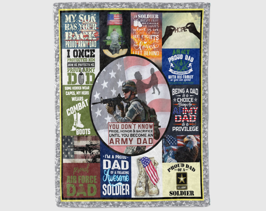Veteran Blanket Until You Become An Army Dad Blanket Colorful