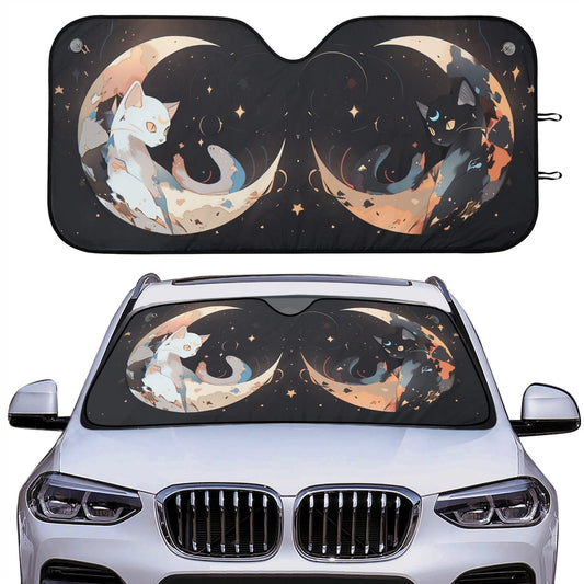 Sailor Moon Car Sun Shade Sailor Moon Luna And Artemis Cat Winshield Sun Shade Black White