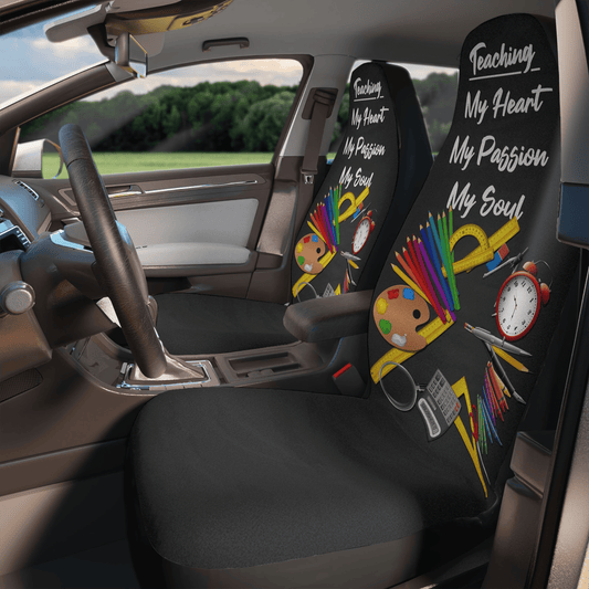 Teacher Car Seat Covers Teaching My Heart My Passion My Soul Seat Covers Black