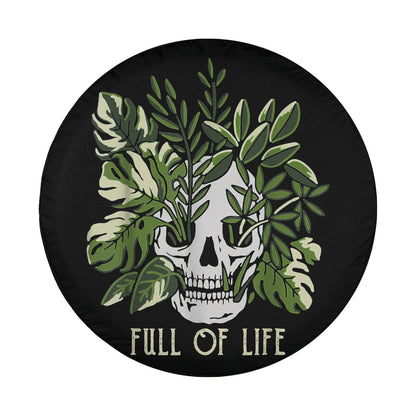 Skull Spare Tire Cover Plant Skull Full Of Life Tire Covers Black Green