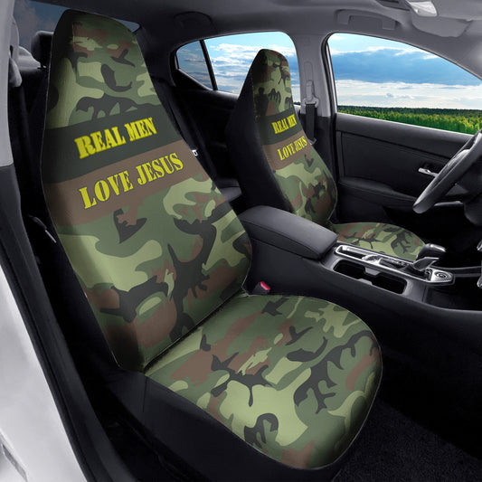 Jesus Car Seat Covers Real Men Love Jesus Camo Pattern Seat Covers Green