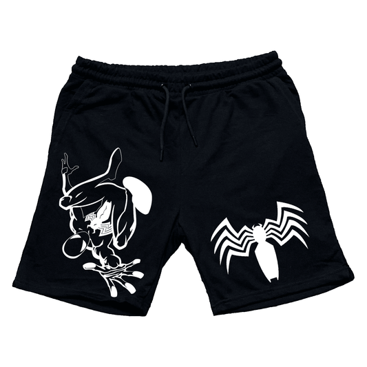 Venom Shorts Symbiote Venom Silhouette Symbol Beach Shorts Black