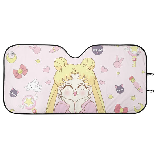 Sailor Moon Car Sun Shade Cute Retro Tsukino Usagi Sailor Moon Items Winshield Sun Shade Pink