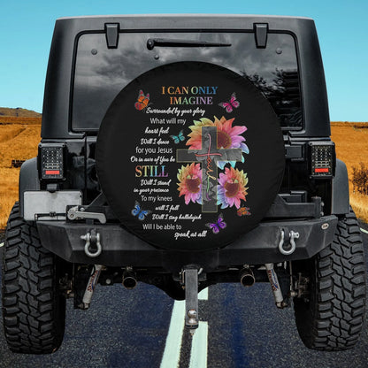 Jesus Spare Tire Cover I Can Only Imagine Flower And Cross Tire Covers Black