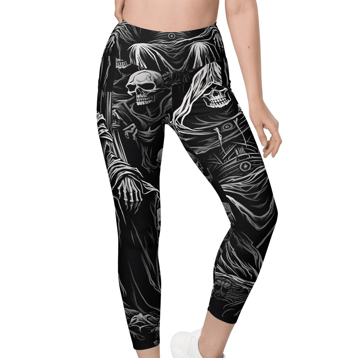 Skull Leggings Skull Skeleton The Death High Waisted Legging Black For Women