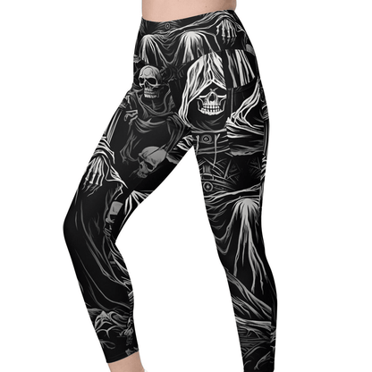 Skull Leggings Skull Skeleton The Death High Waisted Legging Black For Women