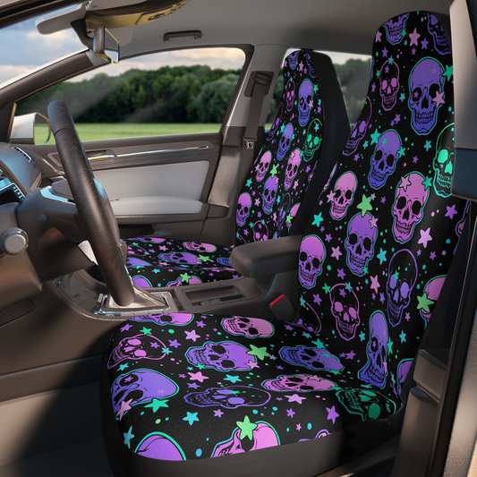 Skull Car Seat Covers Pretty Skull And Stars Pattern Seat Covers Black