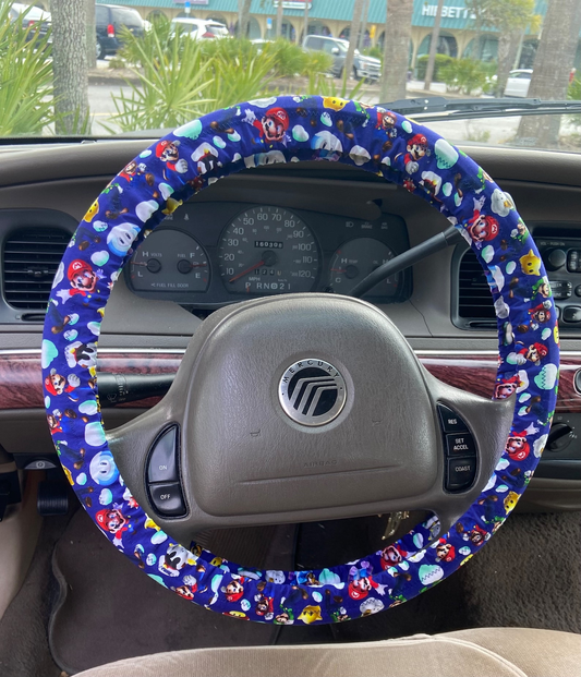 Mario Steering Wheel Cover Mario And Other Characters Pattern Driving Wheel Cover Colorful