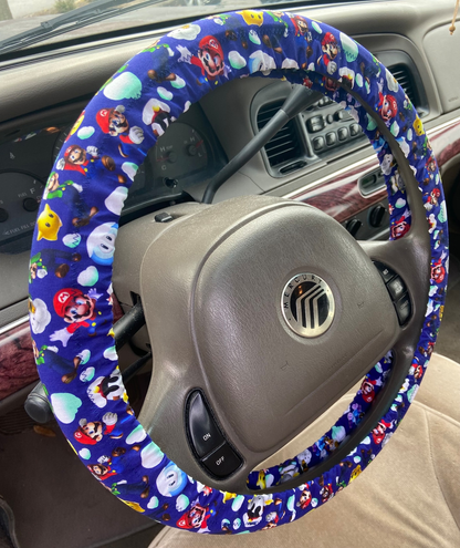 Mario Steering Wheel Cover Mario And Other Characters Pattern Driving Wheel Cover Colorful