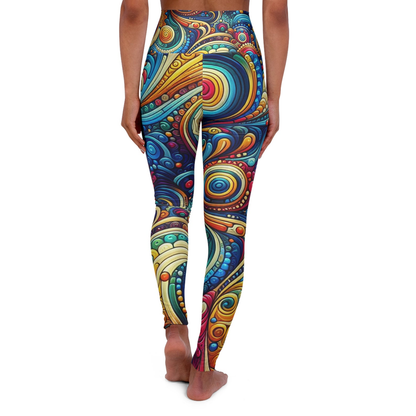 Hippie Leggings Hipie Style Wave Dot Art High Waisted Legging Colorful For Women