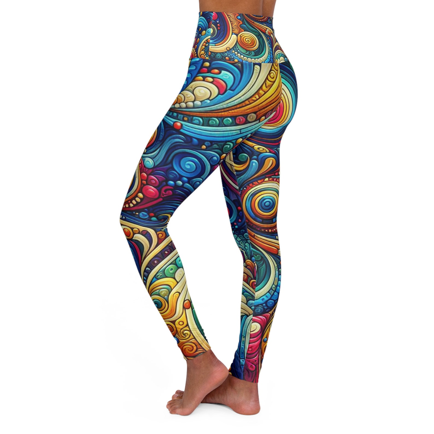 Hippie Leggings Hipie Style Wave Dot Art High Waisted Legging Colorful For Women