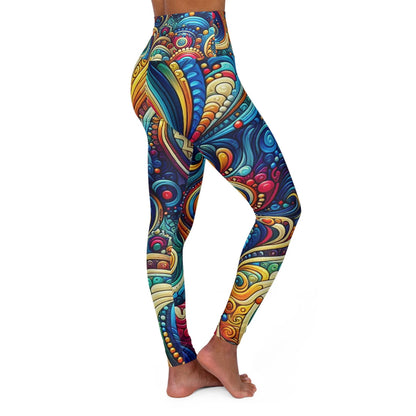 Hippie Leggings Hipie Style Wave Dot Art High Waisted Legging Colorful For Women