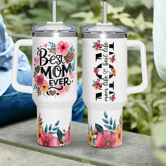 Mother 40 Oz Tumbler Mom Life Best Life Flowers Tumbler 40 Oz Colorful