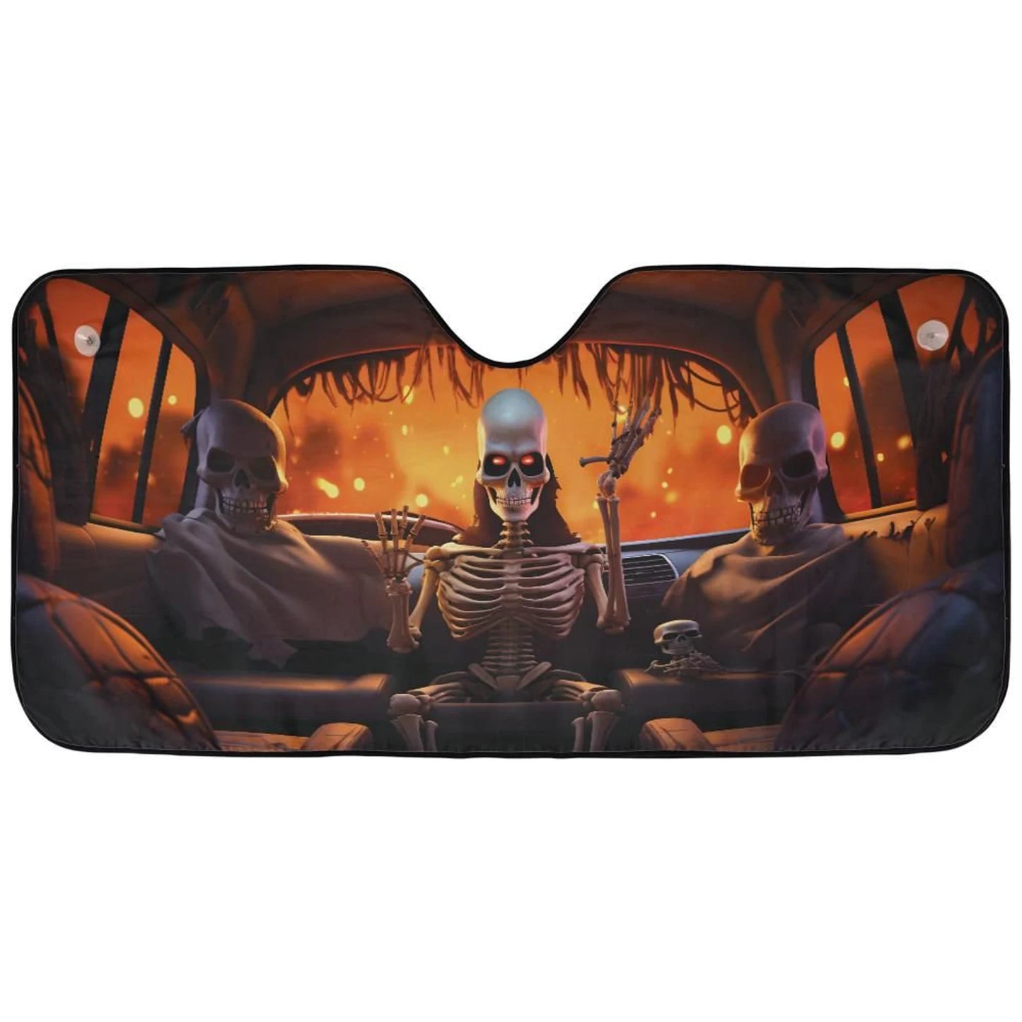 Skull Car Sun Shade Skeleton Slull In The Car Winshield Sun Shade Brown