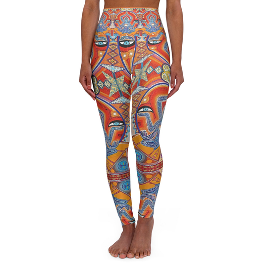 Hippie Leggings Psychedelic Buddha Hippie Pattern High Waisted Legging Colorful For Women