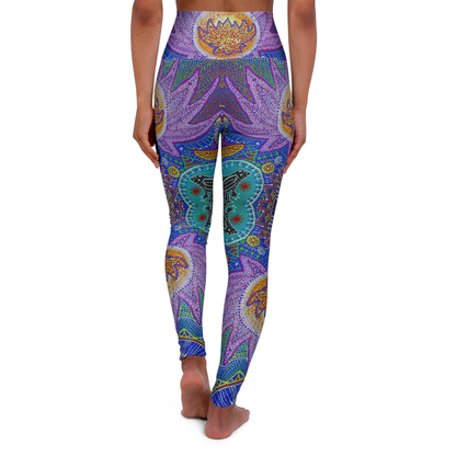 Hippie Leggings Flower Frog Mandala Pattern High Waisted Legging Colorful For Women