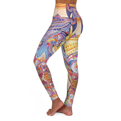 Hippie Leggings The Bird Psychedelic Spiritual Art High Waisted Legging Colorful For Women