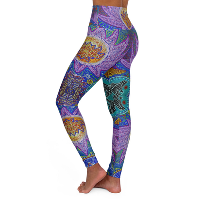 Hippie Leggings Flower Frog Mandala Pattern High Waisted Legging Colorful For Women