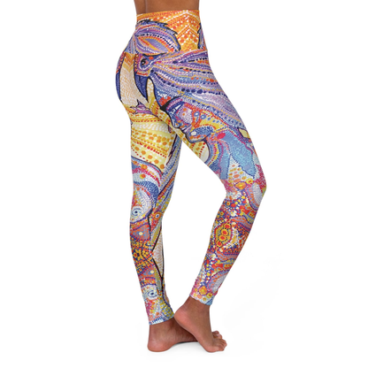 Hippie Leggings The Bird Psychedelic Spiritual Art High Waisted Legging Colorful For Women