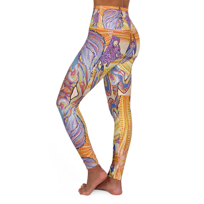 Hippie Leggings The Women Dragon And Bird Dot Art High Waisted Legging Colorful For Women