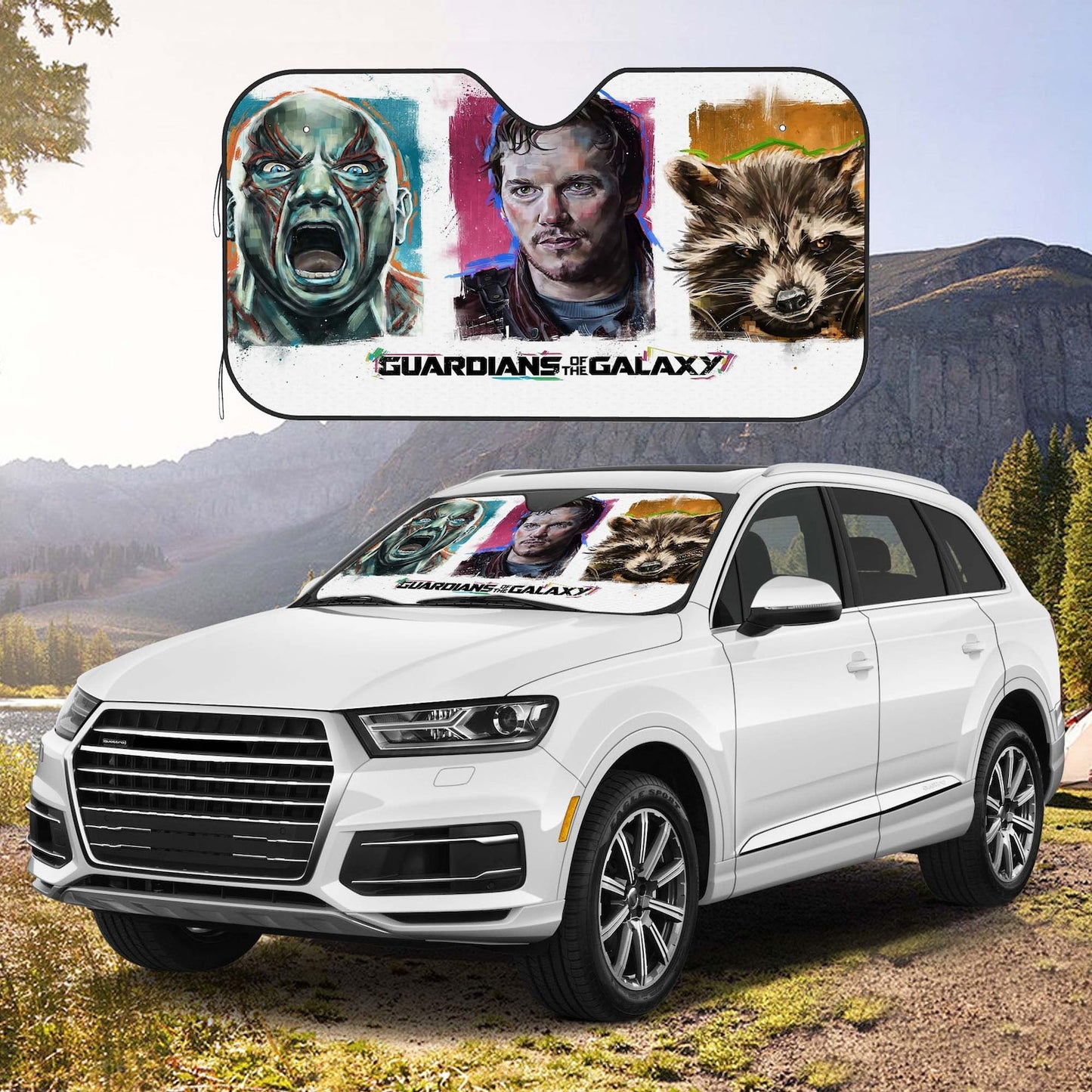 Guardians Of The Galaxy Car Sun Shade Drax Star Lord Rocket Graphic Winshield Sun Shade Colorful