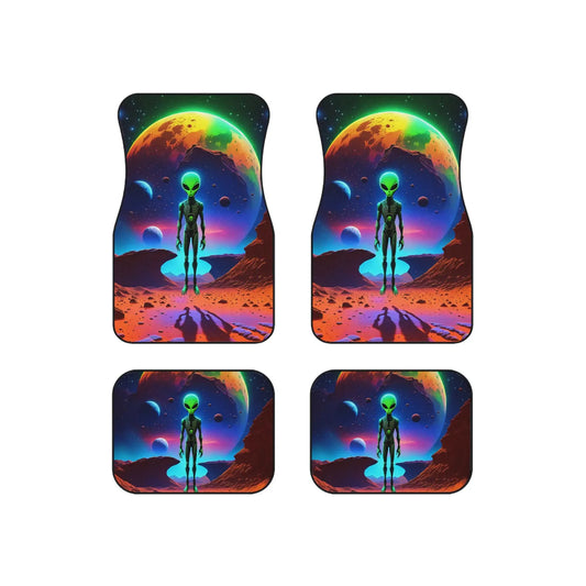 Alien Car Mats Alien Standing In The Planet Car Floor Mats Colorful