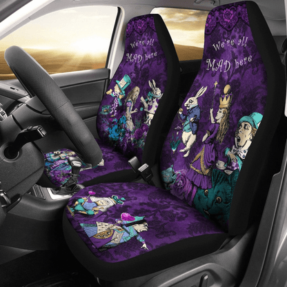 Alice In Wonderland Car Seat Covers DN Alice In Wonderland We're All Mad Here Seat Covers Purple