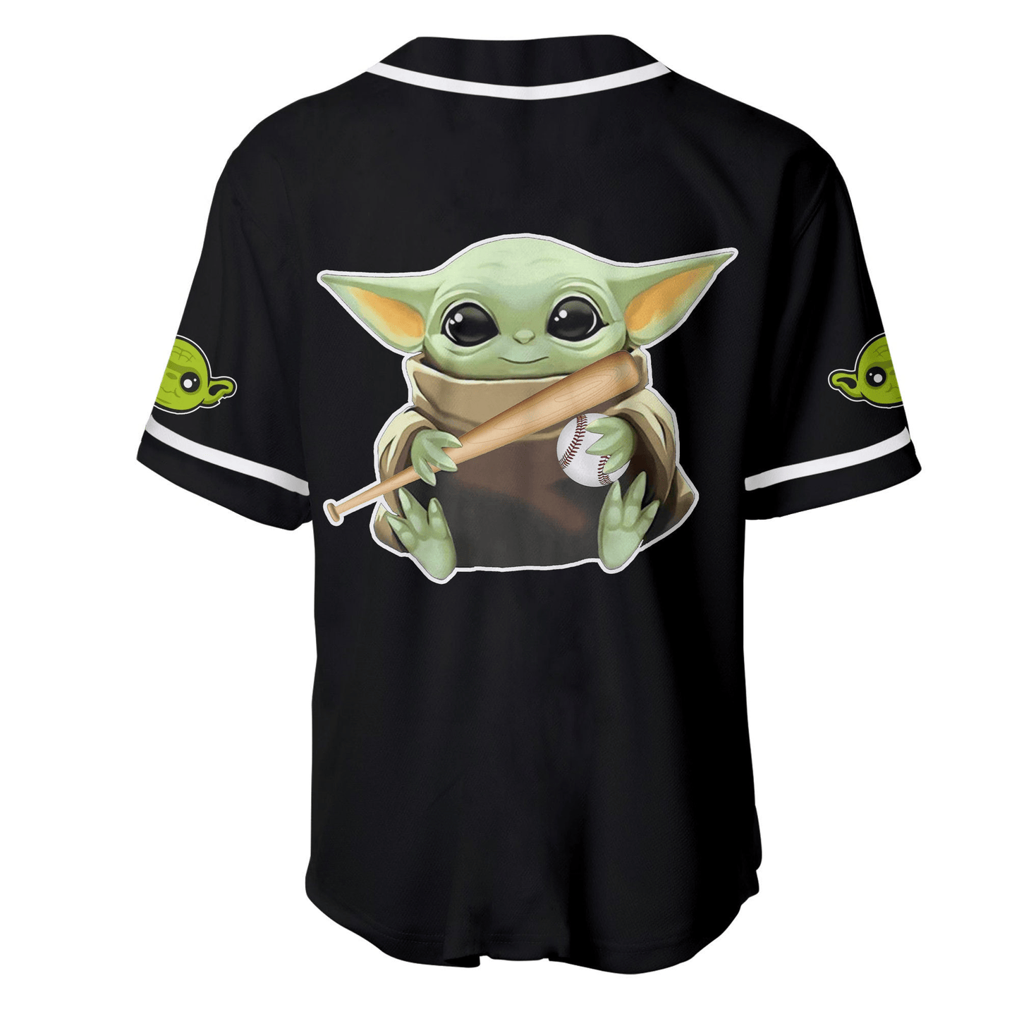 Star Wars Jersey Star Wars Baby Yoda Playing Sport Hitter Green Black Jersey Shirt Star Wars Baseball Jersey Baby Yoda Baseball Jersey