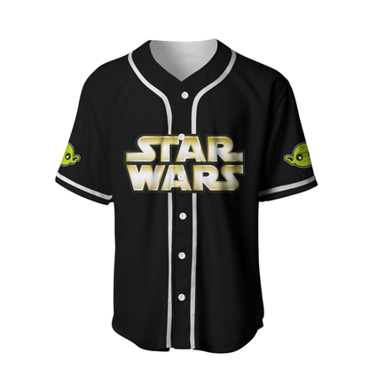 Star Wars Jersey Star Wars Baby Yoda Playing Sport Hitter Green Black Jersey Shirt Star Wars Baseball Jersey Baby Yoda Baseball Jersey