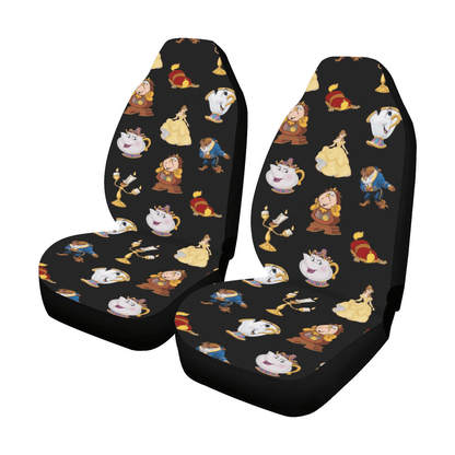 Beauty And The Beast Car Seat Covers DN Beauty And The Beast Characters Pattern Seat Covers Black