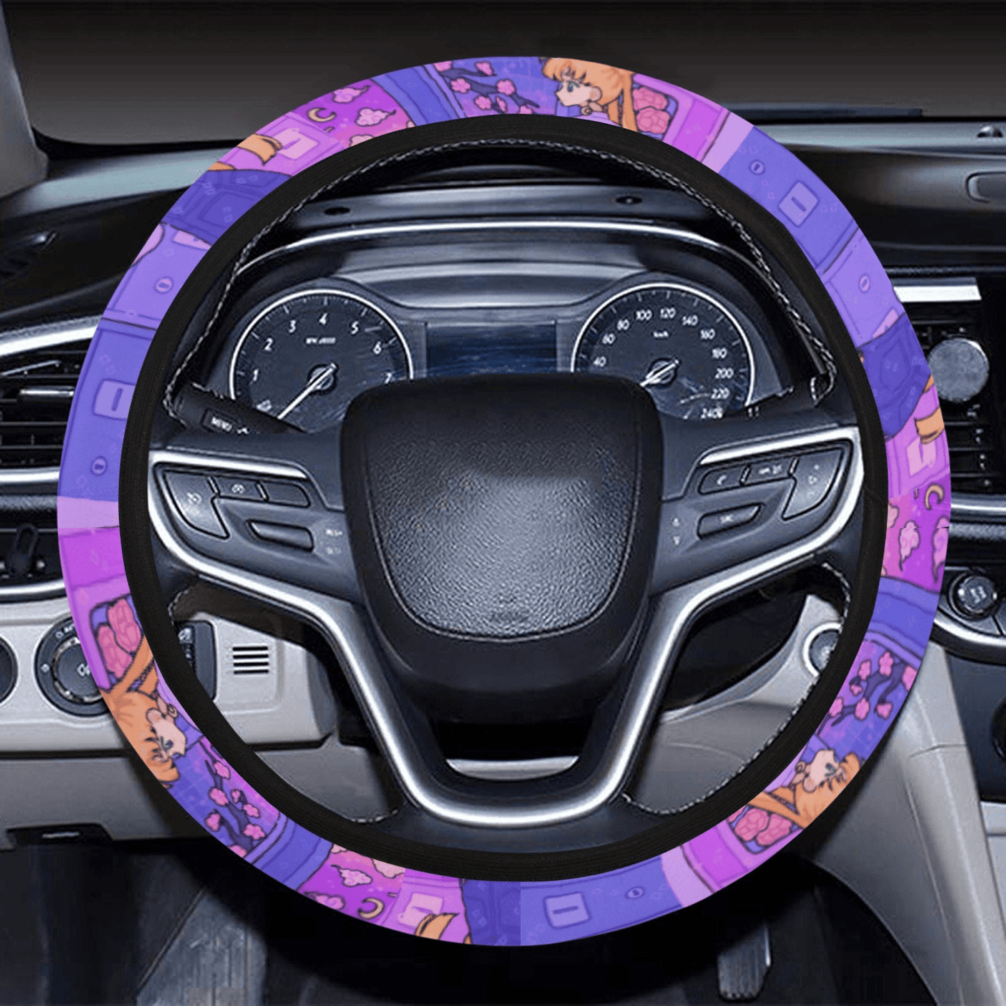 Sailor Moon Steering Wheel Cover Sailor Moon Usagi In Her Room Driving Wheel Cover Purple