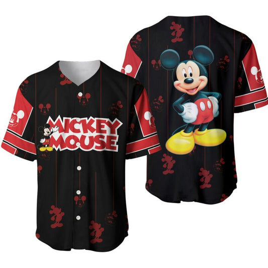 Mickey Jersey Disney Mickey Mouse Friend Graphic Black Red Jersey Shirt Mickey Baseball Jersey Disney Baseball Jersey