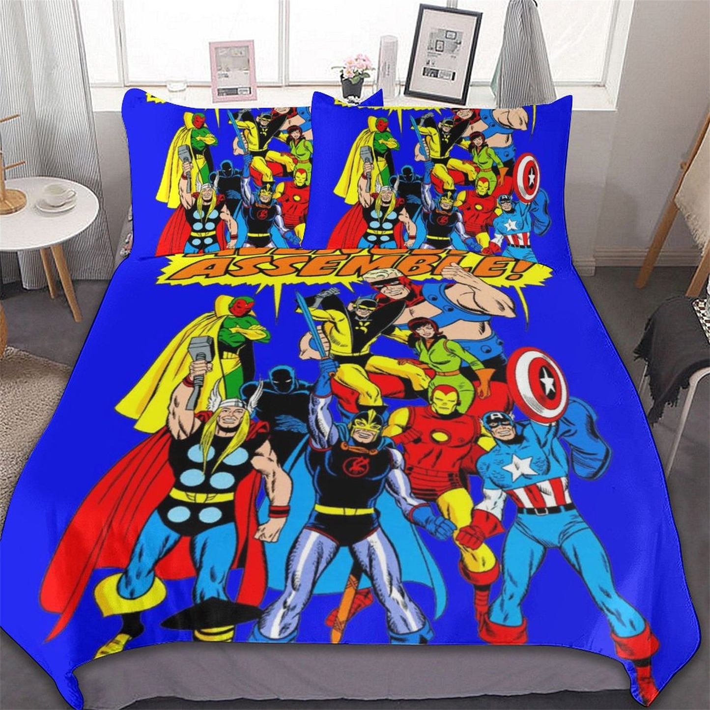 MV Bedding Set MV Avengers Assemble Comic Style Duvet Covers Colorful Unique Gift